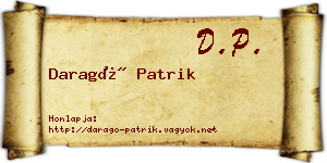 Daragó Patrik névjegykártya